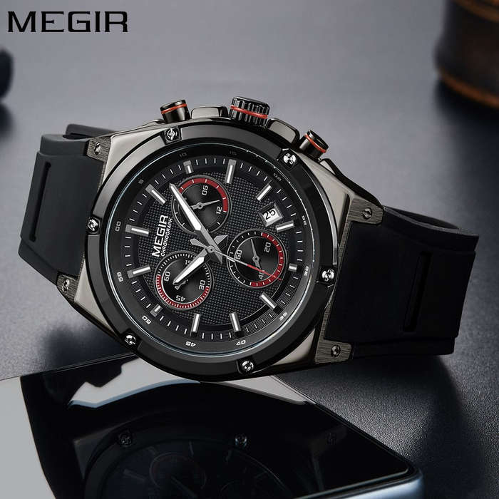 Megir 2073 Chronograph Black