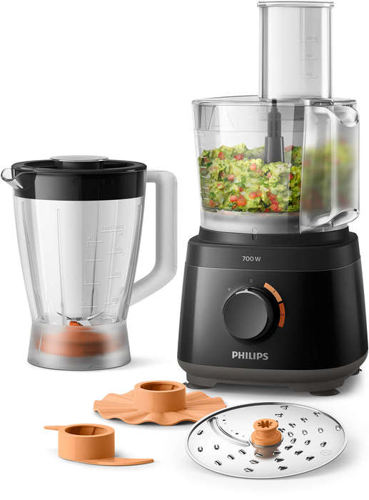 PHILIPS FOOD PROCESSOR DAILY COLLECTION COMPACT BLACK 700W - HR7320/10