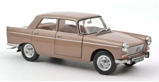 Peugeot 404 1965 Brown metallic with Caravan Hénon 1:18 Norev