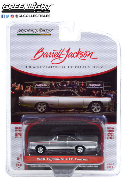 BARRETT-JACKSON SCOTTSDALE ED S6 PLYMOUTHGTX CUSTOM 6 OFF IN BOX, DIECAST COLLECTABLES