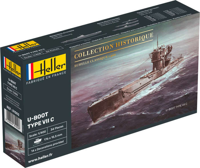 U-Boot Type VII C 1/400, PLASTIC SCALE MODEL