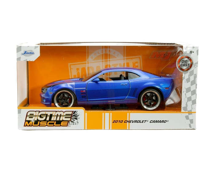 JADA CHEVROLET CAMARO  BLUE WITH MATT BLACK HOOD STRIPE 2010 1/24