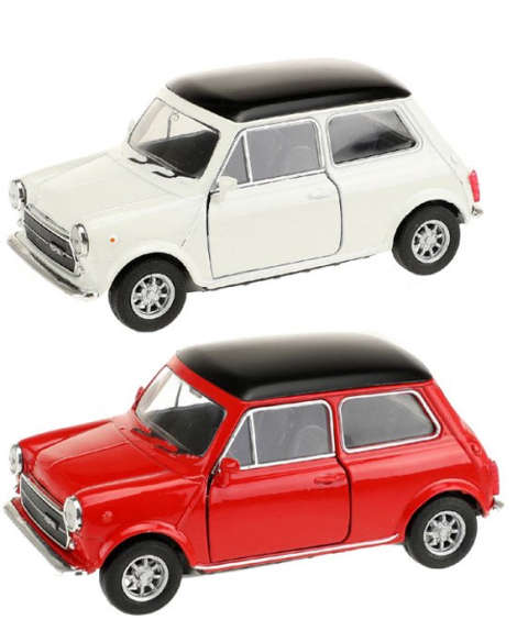 1:36 PULL BACK MINI COOPER 1300 OFF WHITE OR RED DIECAST