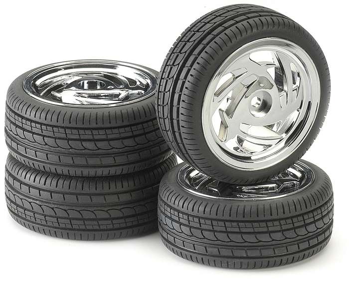 Tire & Rim Set - For 1/10 Scale Radio Control Car 12mm hex