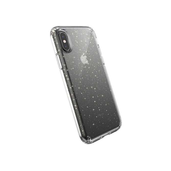 Speck Presidio Glitter case for iPhone XS / X - Clear / Gold