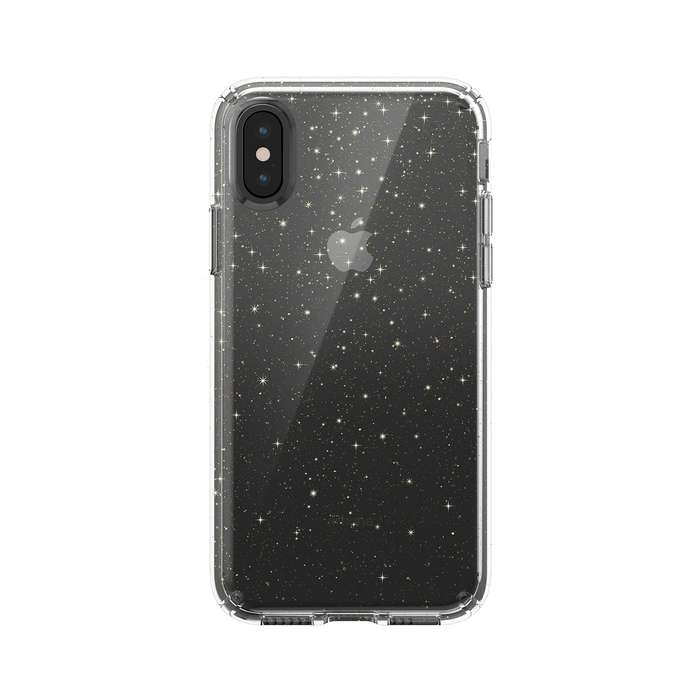 Speck Presidio Glitter case for iPhone XS / X - Clear / Gold