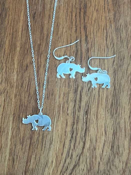 Sterling silver love rhino