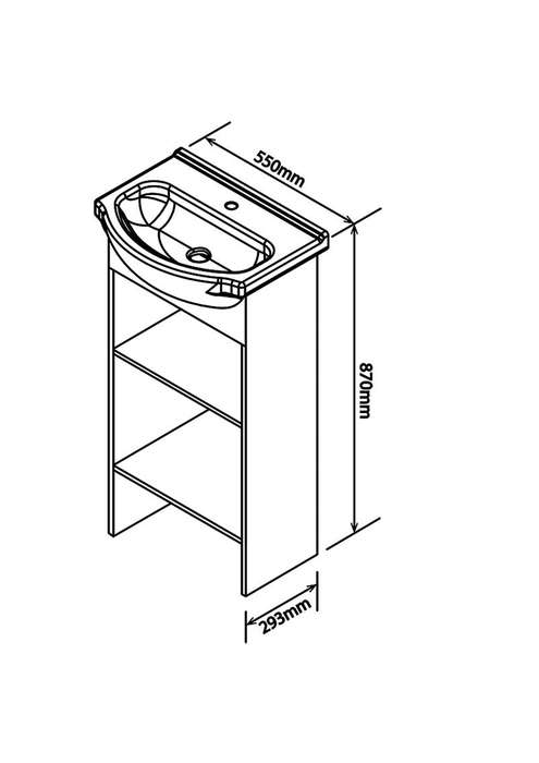 Denver Aperto 550 Open Shelf Cabinet White