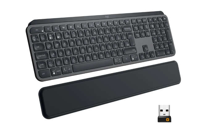 Logitech MX Keys Plus Advanced Illuminated Wireless Keyboard with Palm Rest