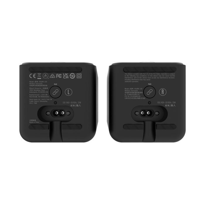 Klipsch Flexus SURR 100 Wireless Surround Sound Speakers - Pair - Black