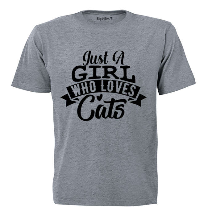 A Girl Who Loves Cats - Kids T-Shirt