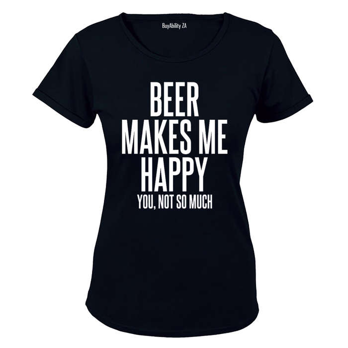 Beer Makes Me Happy - Ladies - T-Shirt
