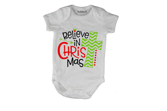 Believe in Christ-Mas - Christmas - Baby Grow