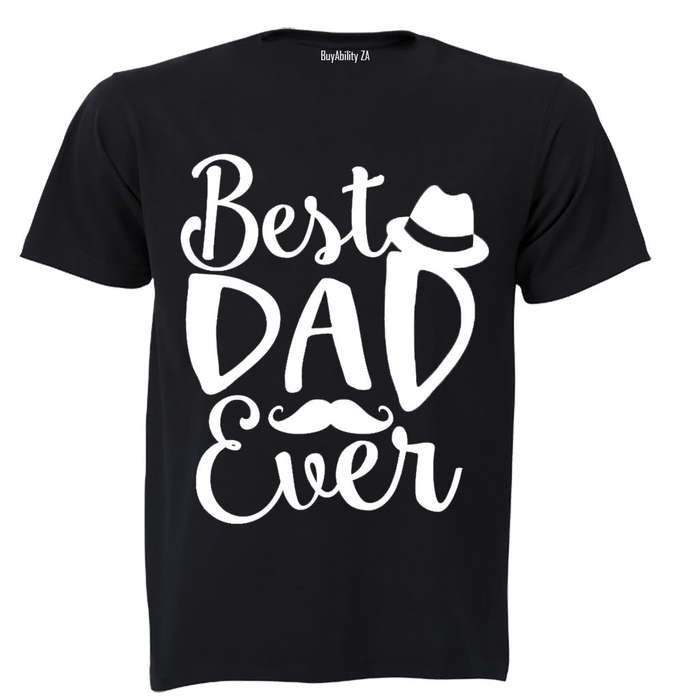 Best Dad Ever - Hat + Mustache - Adults - T-Shirt