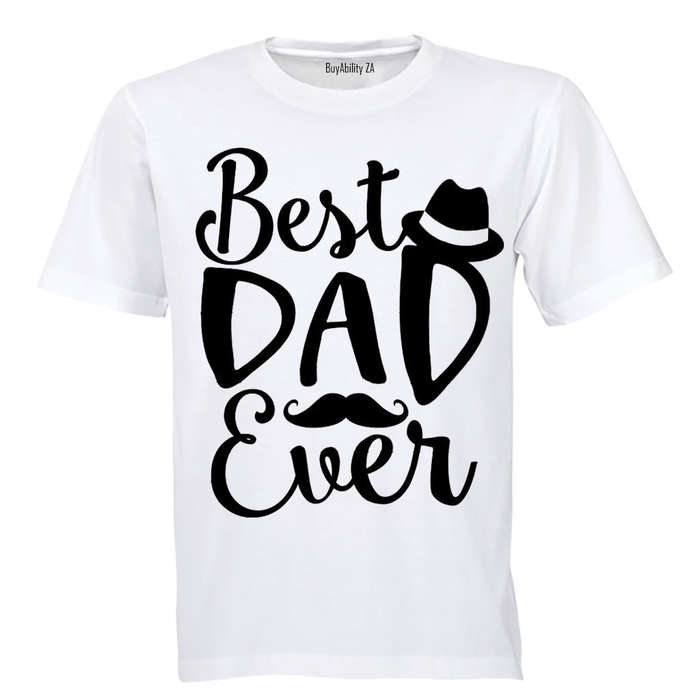 Best Dad Ever - Hat + Mustache - Adults - T-Shirt