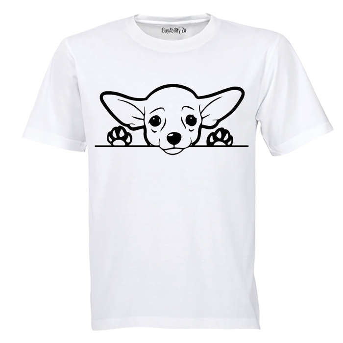 Chihuahua Peeking Dog - Adults - T-Shirt