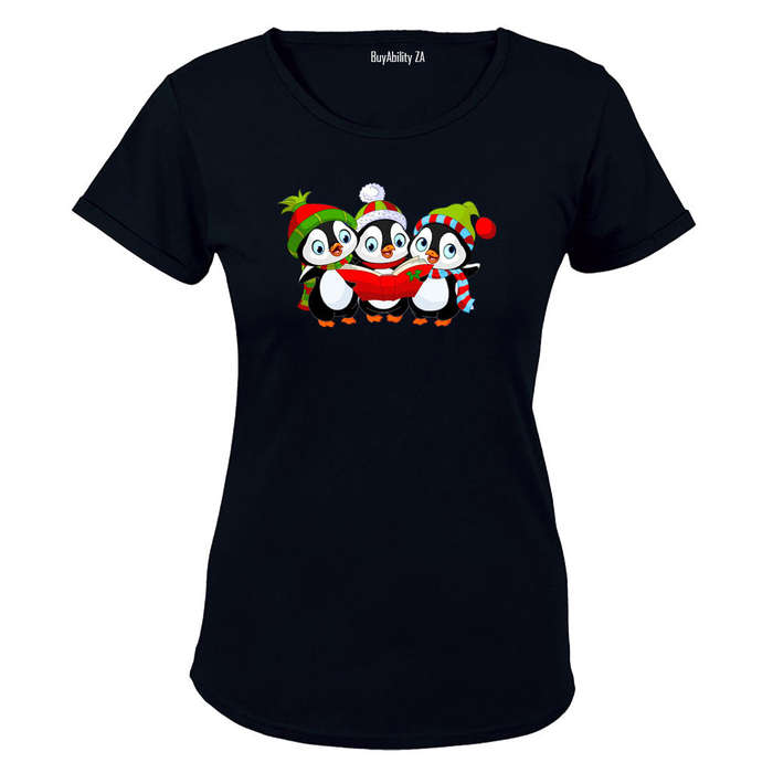 Christmas Carol Penguins - Ladies - T-Shirt