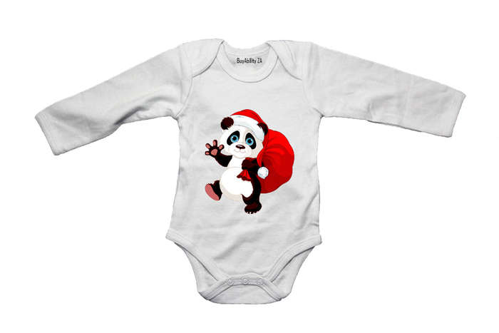 Christmas Delivery Panda - Baby Grow