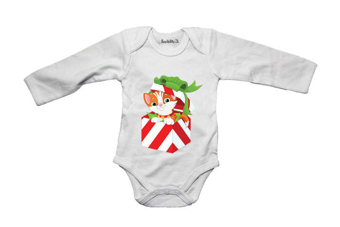 Christmas Kitten Gift - Baby Grow