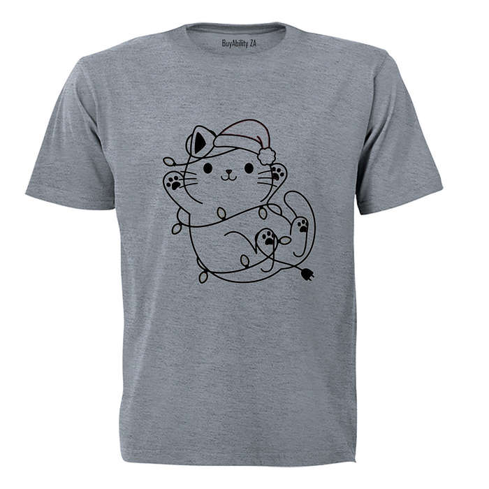 Christmas Lights Kitten - Kids T-Shirt