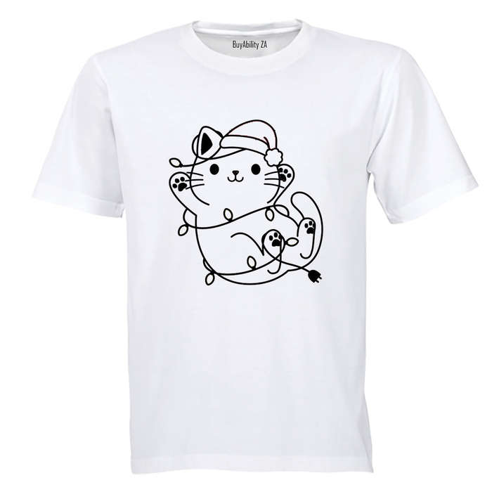 Christmas Lights Kitten - Kids T-Shirt