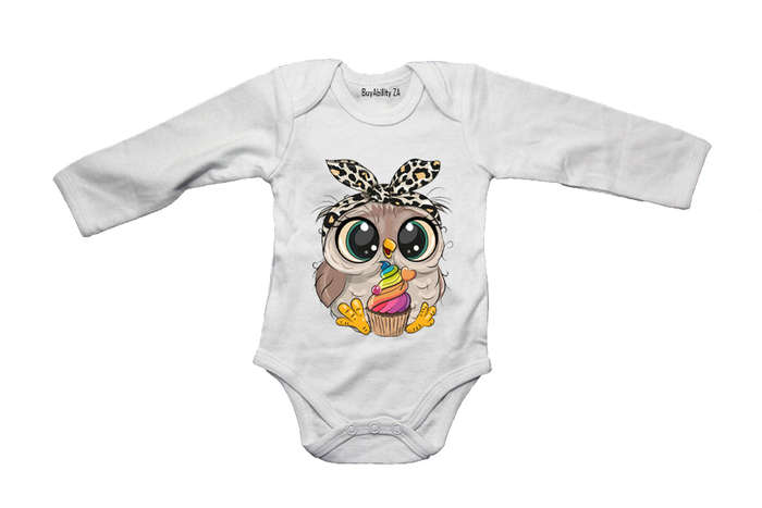 Cupcake Headband Owl - Baby Grow