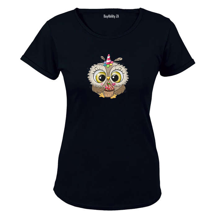 Cupcake Owl - Ladies - T-Shirt