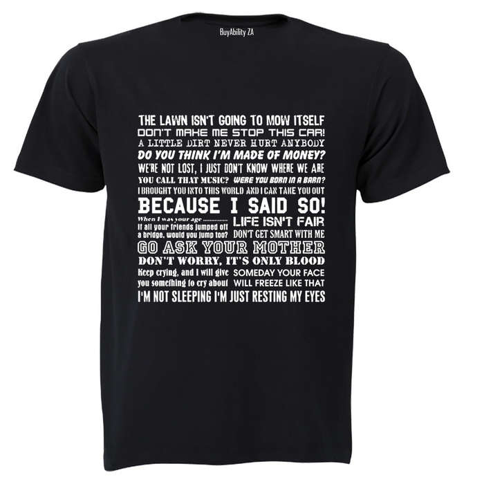 DAD Sayings - Adults - T-Shirt
