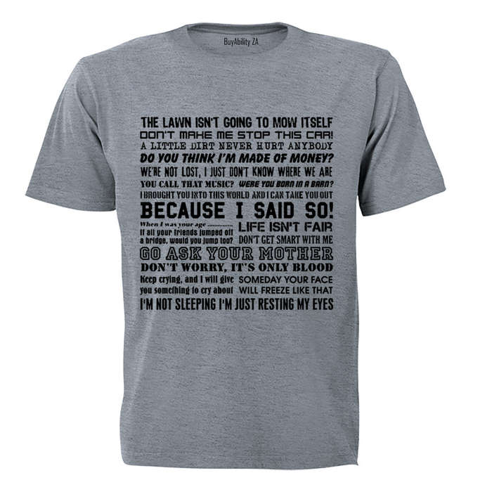 DAD Sayings - Adults - T-Shirt