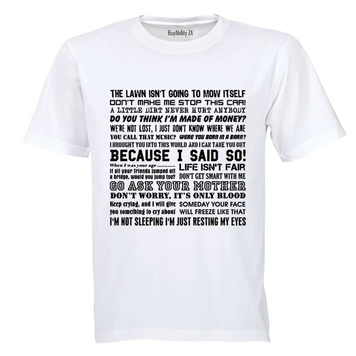 DAD Sayings - Adults - T-Shirt