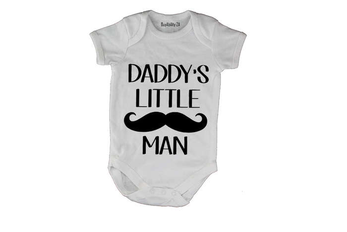 Daddy's Little Man - Mustache - Baby Grow
