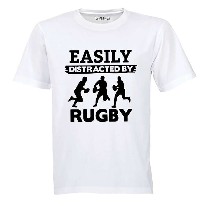 Easily Distracted by RUGBY - Adults - T-Shirt