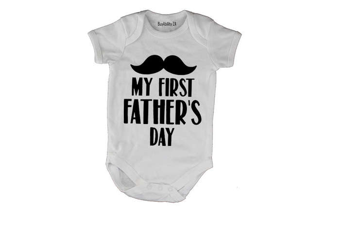My First Father's Day - Mustache - Baby Grow