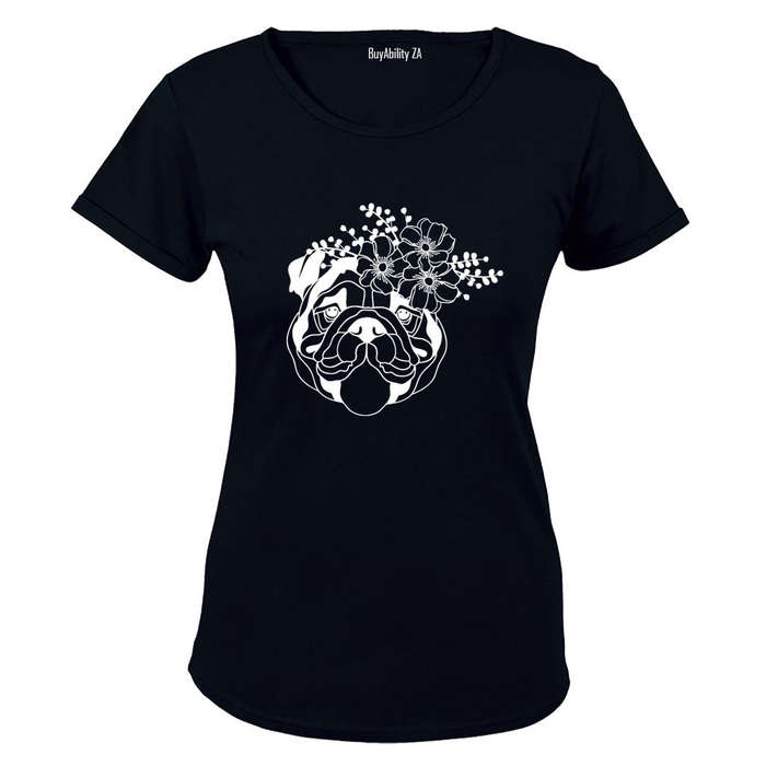 Flower Bulldog - Ladies - T-Shirt