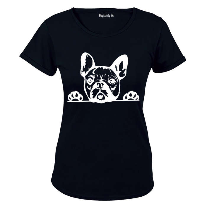 Peeking French Bulldog - Ladies - T-Shirt