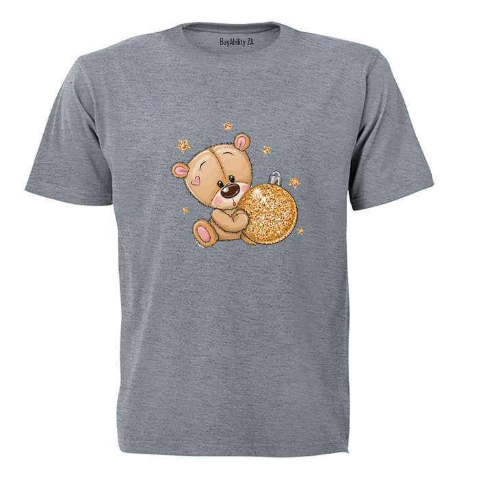 Glitter Christmas Teddy & Bauble - Kids T-Shirt