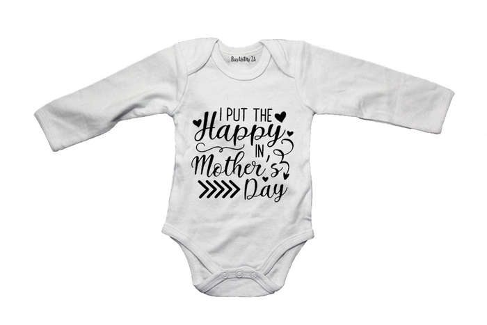 Put The HAPPY in Happy Mother's Day - Baby Grow
