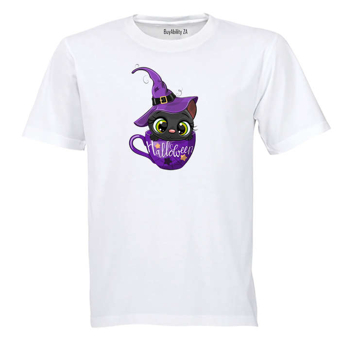 Kitten In A Cup - Halloween - Kids T-Shirt