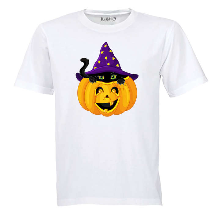 Halloween Peeking Cat - Kids T-Shirt