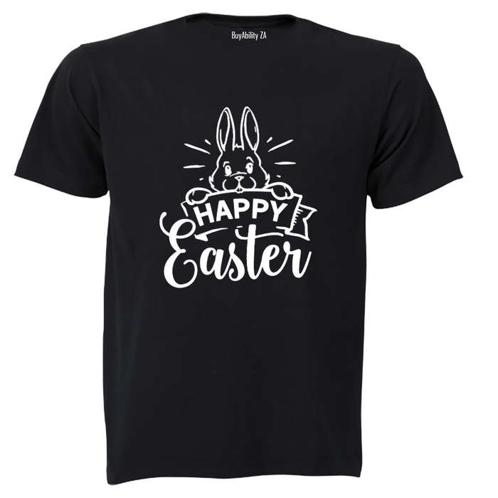 Happy Easter - Peeking Bunny - Adults - T-Shirt