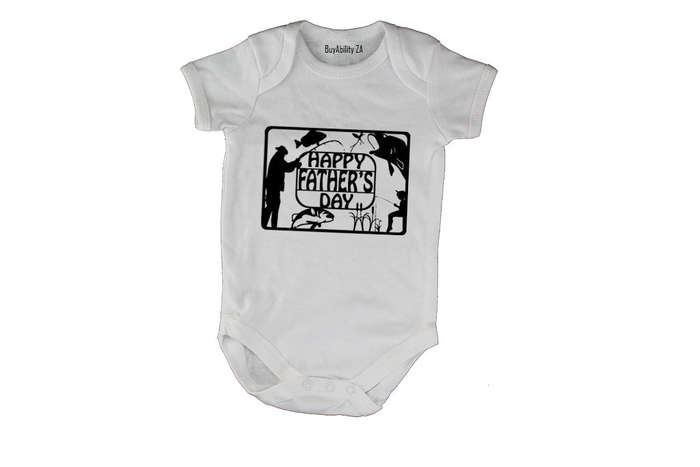 Happy Fathers Day - Fishing - Baby Grow