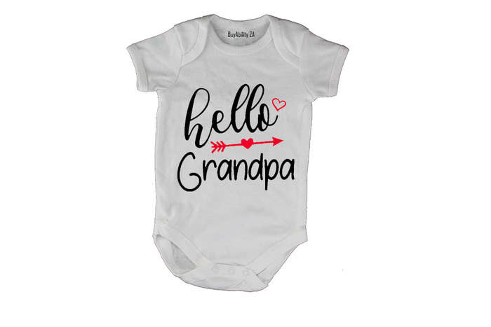 Hello Grandpa - Baby Grow