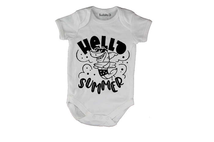 Hello Summer - Shark - Baby Grow