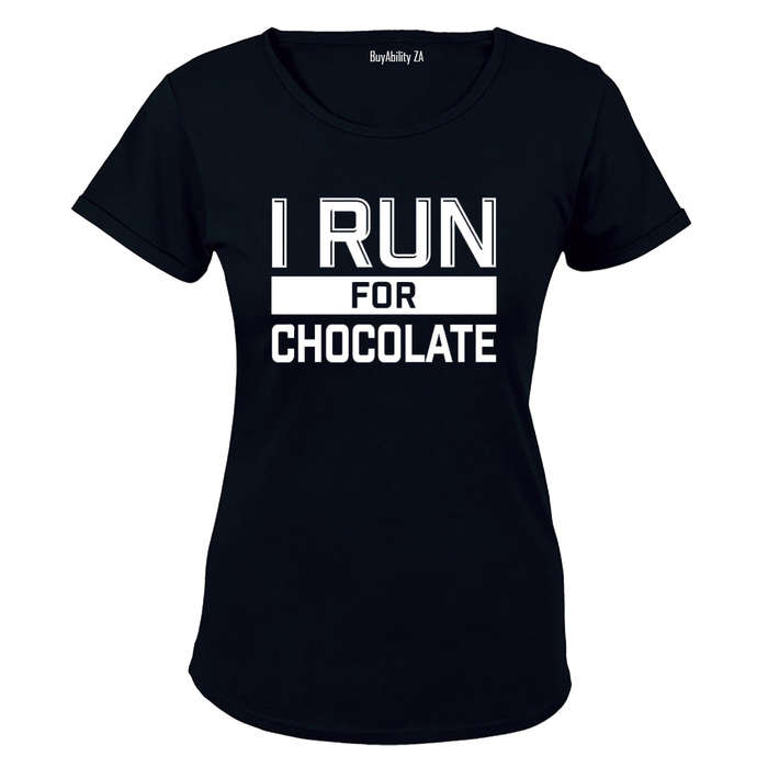 I Run For Chocolate - Ladies - T-Shirt