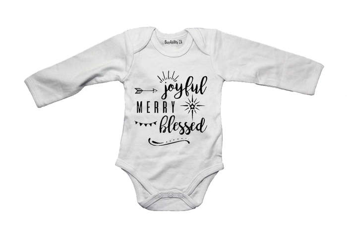 Joyful - Merry - Blessed - Baby Grow