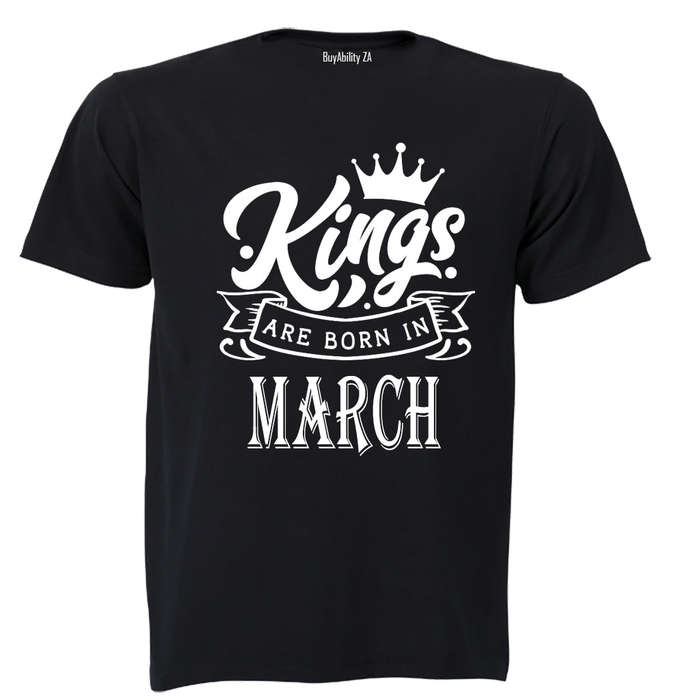 Kings Are Born in March - Kids T-Shirt