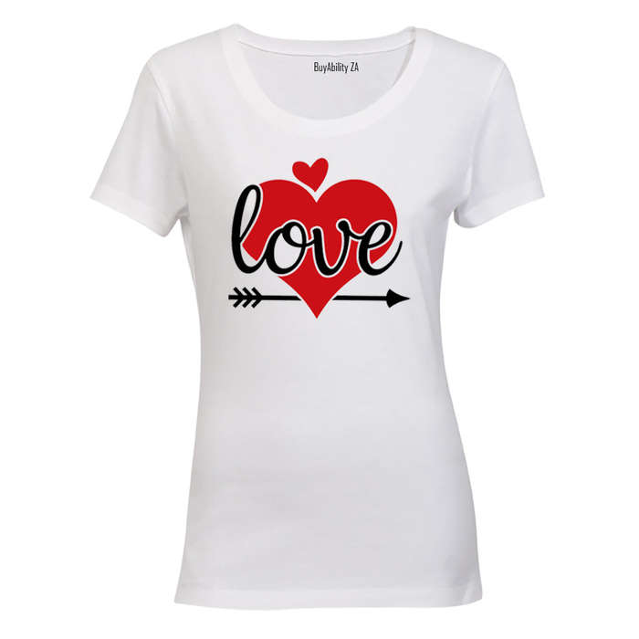 Love - Red & Black - Valentine Inspired - Ladies - T-Shirt