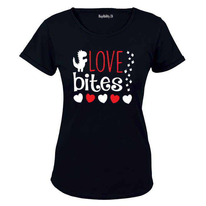 Love Bites - Dinosaur - Valentine Inspired - Ladies - T-Shirt