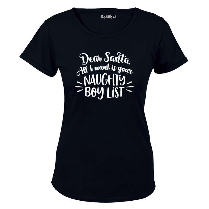 Naughty Boy List - Christmas - Ladies - T-Shirt