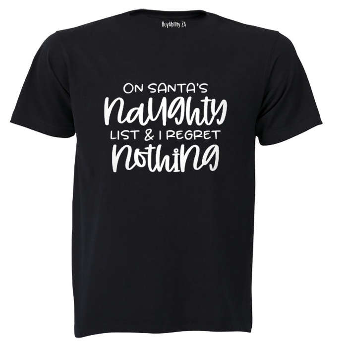 On Santa's Naughty List - Christmas - Adults - T-Shirt